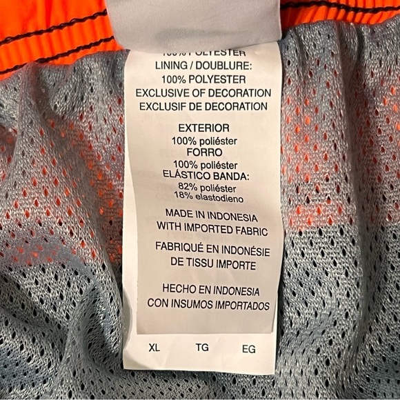 Nike Mens Swim Trunks Blue Orange Swoosh Logo Drawstring Beach Swimming Size XL - Picture 5 of 12
